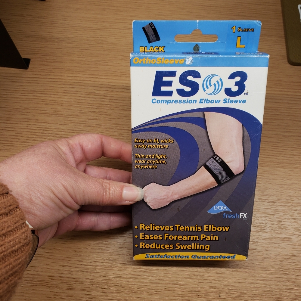 OS1st Black Compression Elbow Sleeve Size Large